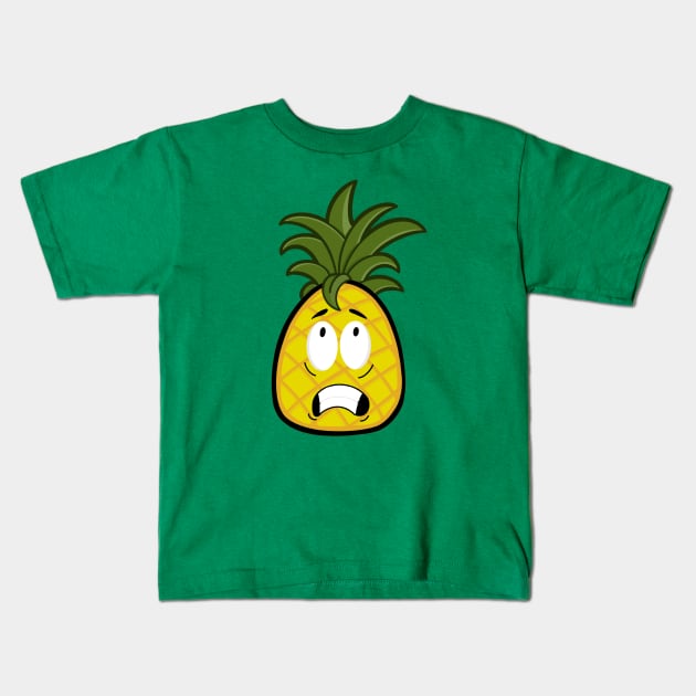 Scared pineapple Kids T-Shirt by CraftyNinja